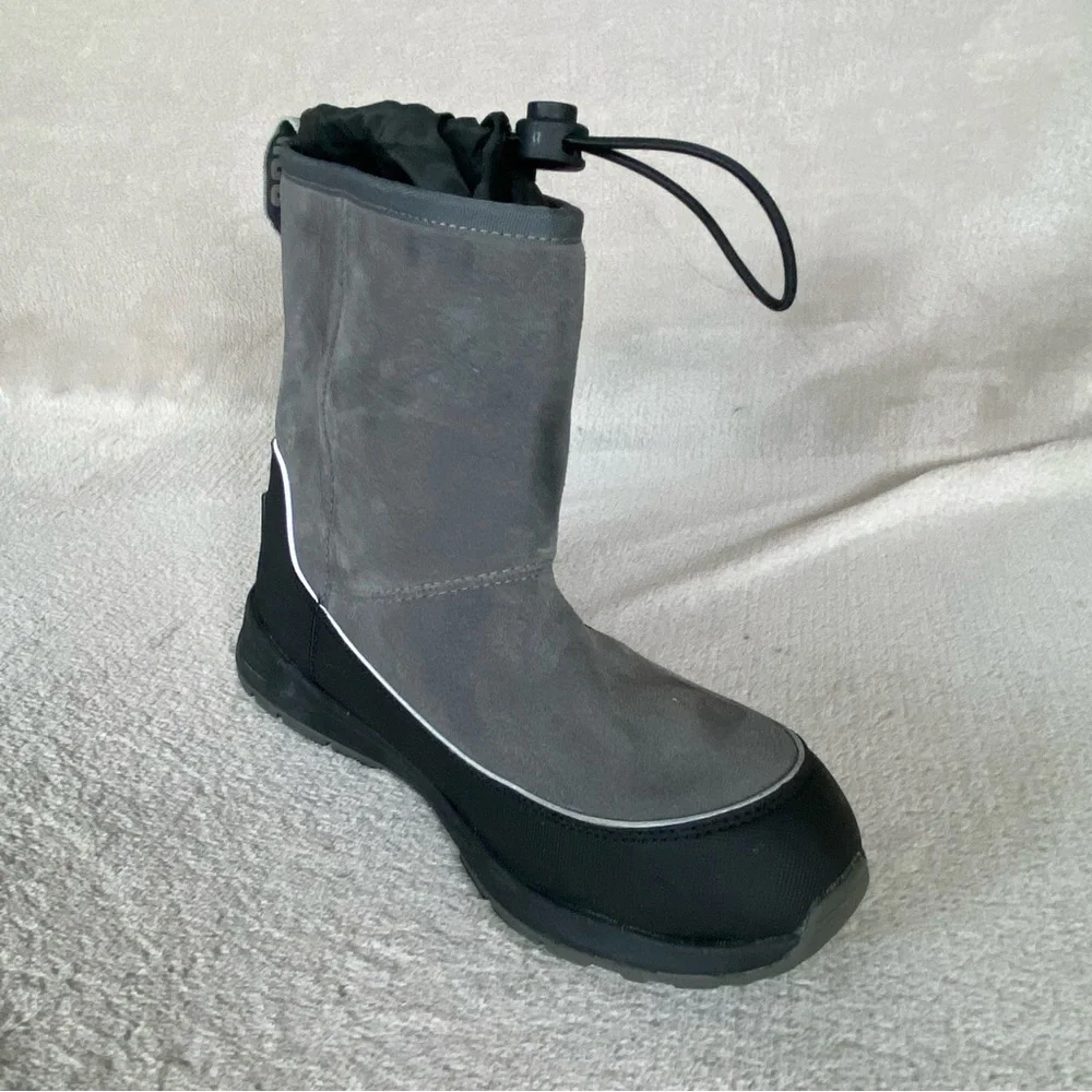 UGG Kirby Waterproof Boots Youth Kids Size 4‎ Gray Black Pull On Snow Winter